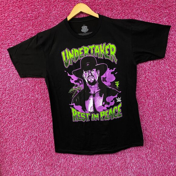 WWE Ash The Undertaker Rest In Peace Glow Ink T-Shirt Large - Picture 3 of 4